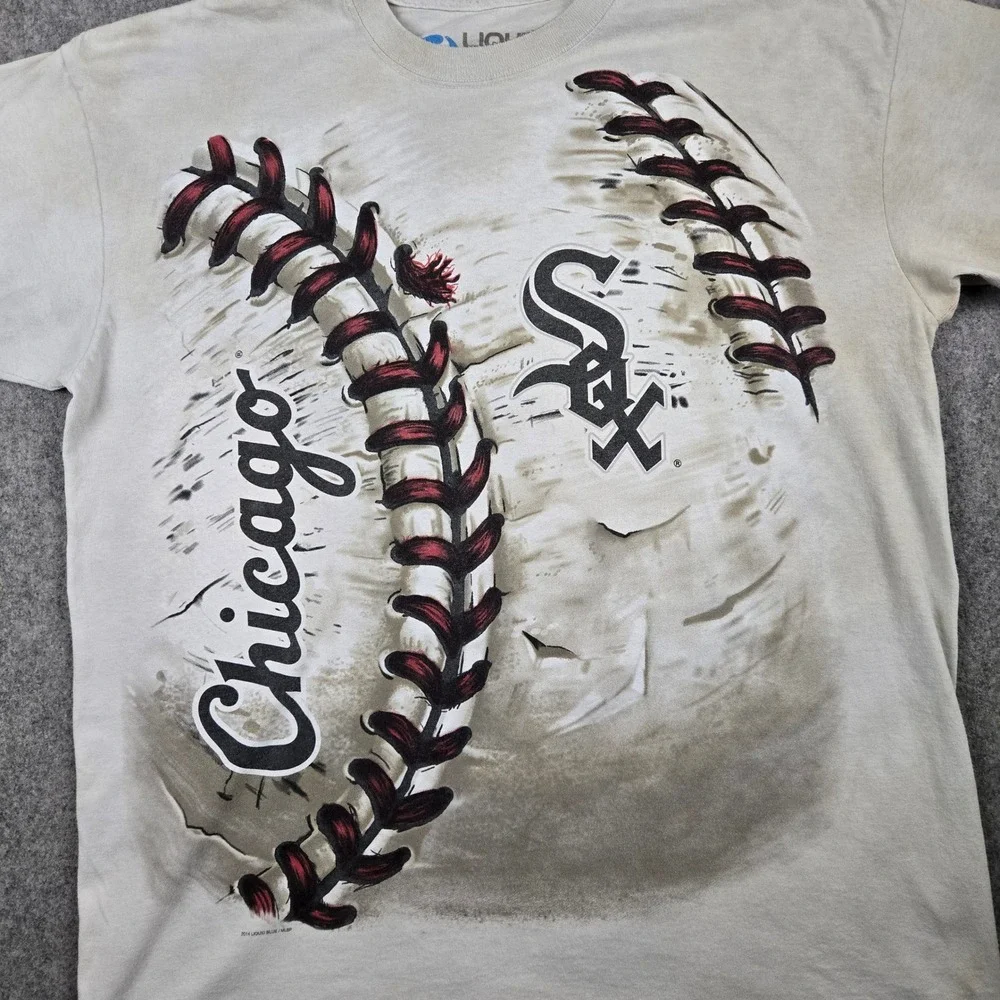 Liquid Blue Chicago White Sox Shirt Mens XL Tan Baseball Graphic Tee MLB 2014